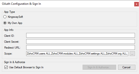 SSIS REST Zoho CRM Connection Manager - OAuth